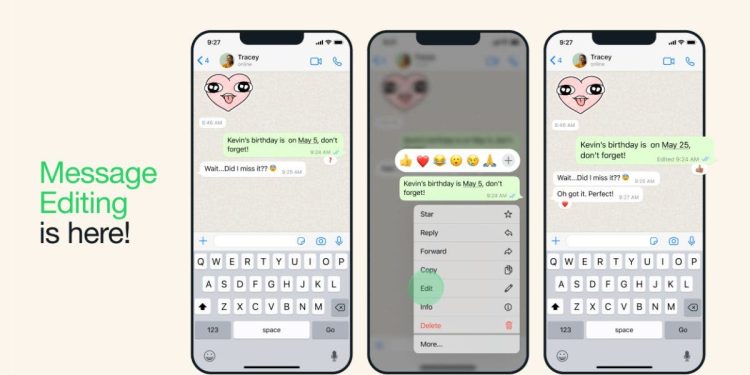 واتساب تعلن رسميًا عن ميزة تعديل الرسائل