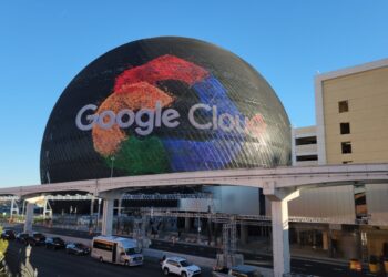 Google Cloud’s ad on the Las Vegas Sphere