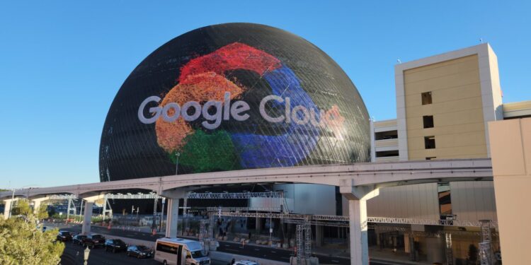 Google Cloud’s ad on the Las Vegas Sphere